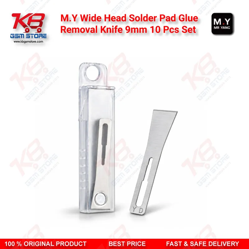 M.Y Wide Head Solder Pad Glue Removal Knife 9mm – 10 Pcs Set for CPU/IC Repair