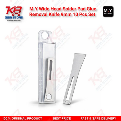 M.Y Wide Head Solder Pad Glue Removal Knife 9mm – 10 Pcs Set for CPU/IC Repair