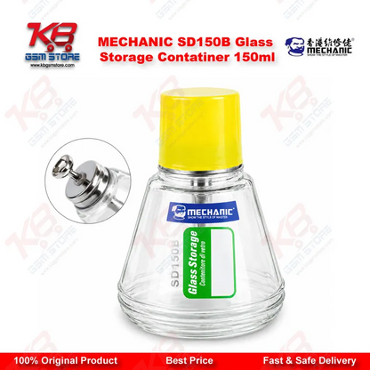 MECHANIC SD150B Glass Storage Container 150ml – Anti-Corrosion Alcohol Dispenser Bottle