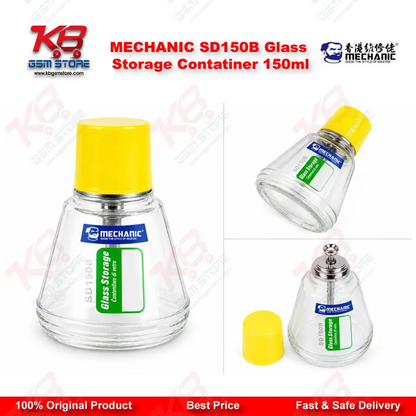 MECHANIC SD150B Glass Storage Container 150ml – Anti-Corrosion Alcohol Dispenser Bottle
