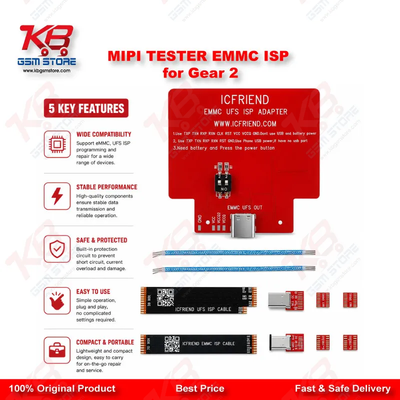 MiPi Tester eMMC/UFS ISP Adapter for Gear 2 – ISP Pinout Repair Tool