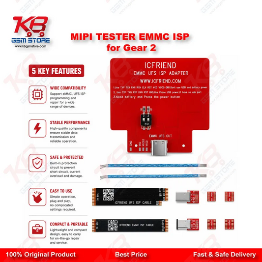 MiPi Tester eMMC/UFS ISP Adapter for Gear 2 – ISP Pinout Repair Tool
