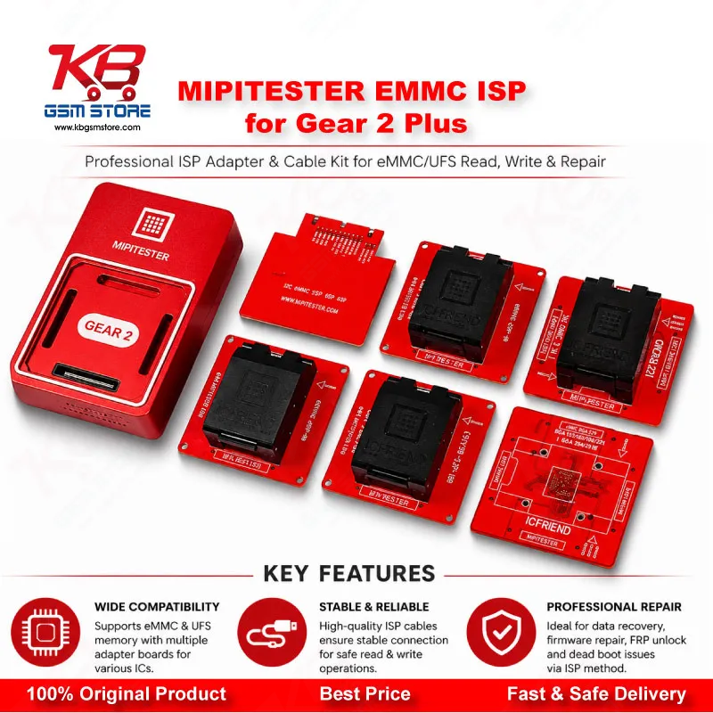 MiPiTester eMMC/UFS ISP Adapter Kit for Gear 2 Plus – ISP Pinout Repair Tool