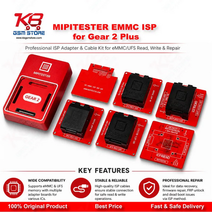 MiPiTester eMMC/UFS ISP Adapter Kit for Gear 2 Plus – ISP Pinout Repair Tool