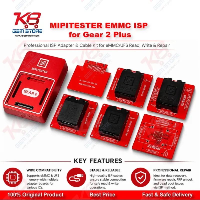 MiPiTester eMMC/UFS ISP Adapter Kit for Gear 2 Plus – ISP Pinout Repair Tool