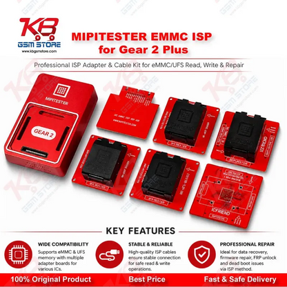 MiPiTester eMMC/UFS ISP Adapter Kit for Gear 2 Plus – ISP Pinout Repair Tool