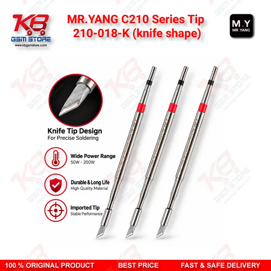 MR.YANG C210 Series Tip 210-018-K (knife shape) Soldering Iron Cartridge Tip for T210 and T26 Handles