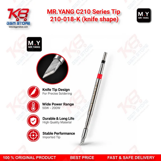 MR.YANG C210 Series Tip 210-018-K (knife shape) Soldering Iron Cartridge Tip for T210 and T26 Handles