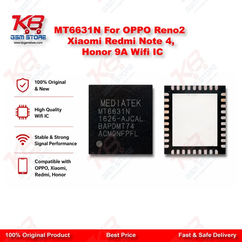 MT6631N For OPPO Reno2 Xiaomi Redmi Note 4, Honor 9A Wifi IC