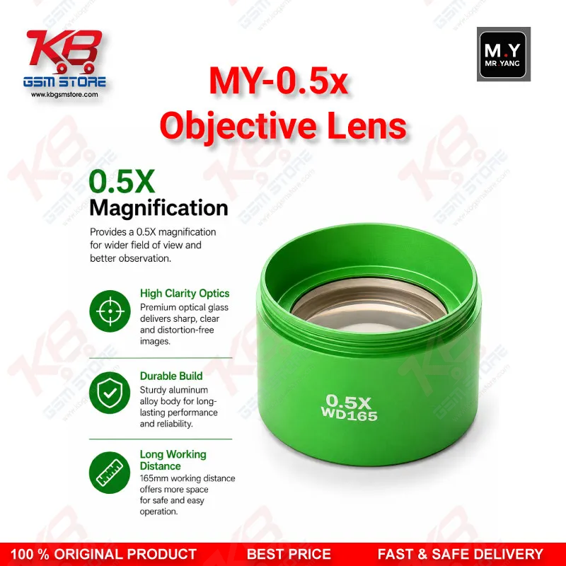 MY-0.5X Auxiliary Objective Lens for Trinocular Stereo Microscope - 48mm Mount