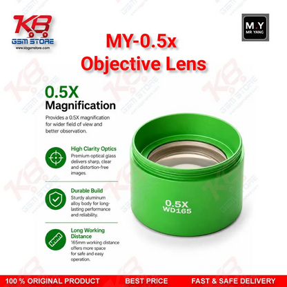 MY-0.5X Auxiliary Objective Lens for Trinocular Stereo Microscope - 48mm Mount