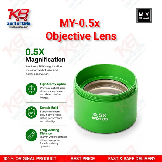 MY-0.5X Auxiliary Objective Lens for Trinocular Stereo Microscope - 48mm Mount