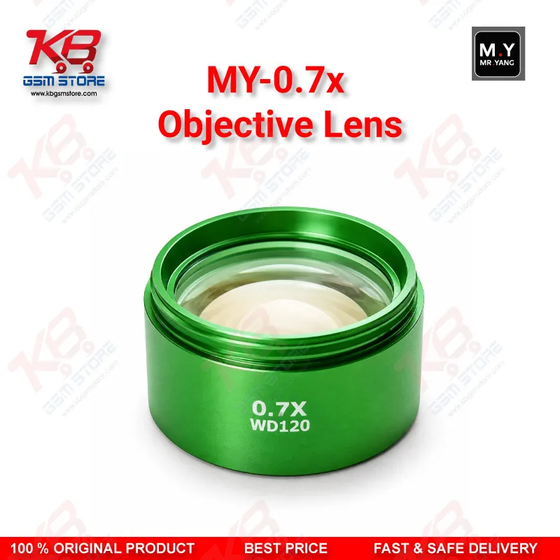 MY-0.7X Auxiliary Objective Lens – 48mm Barlow Lens for Trinocular Stereo Microscope