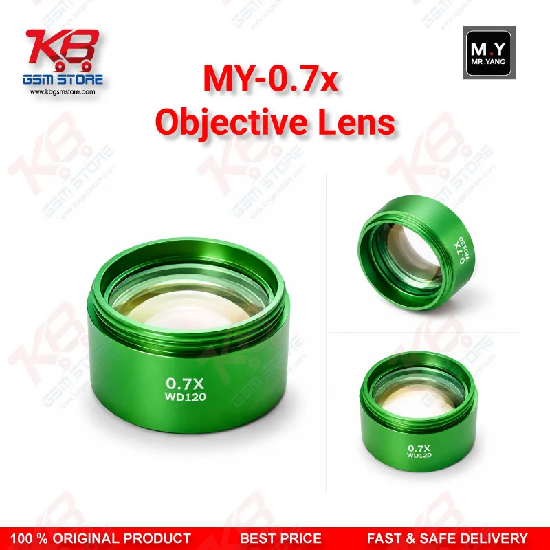 MY-0.7X Auxiliary Objective Lens – 48mm Barlow Lens for Trinocular Stereo Microscope
