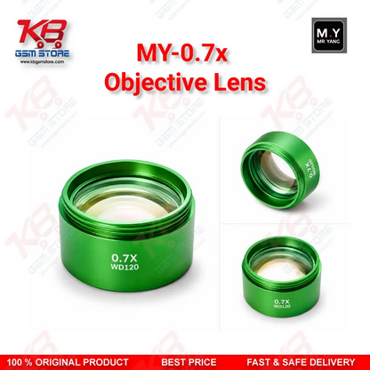 MY-0.7X Auxiliary Objective Lens – 48mm Barlow Lens for Trinocular Stereo Microscope