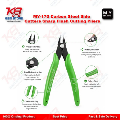 MY-170 Carbon Steel Flush Side Cutter Pliers – Precision PCB Wire Cutting Tool