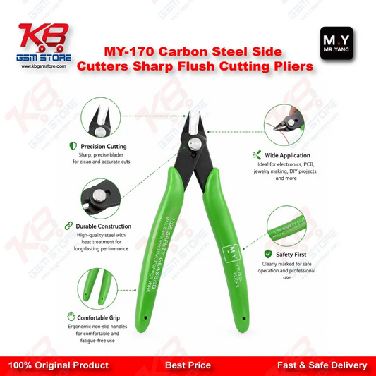 MY-170 Carbon Steel Flush Side Cutter Pliers – Precision PCB Wire Cutting Tool