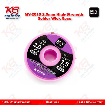 MY-2015 2.0mm Solder Wick – 5 Pack Desoldering Braid for PCB Repair