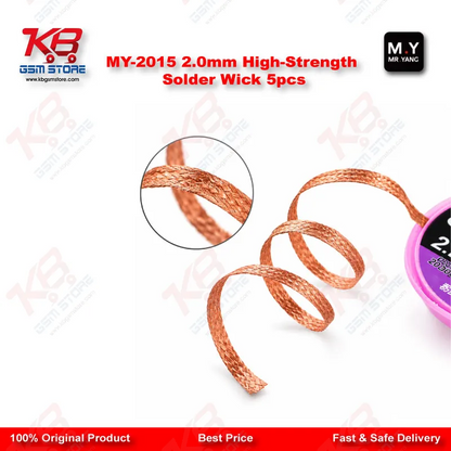 MY-2015 2.0mm Solder Wick – 5 Pack Desoldering Braid for PCB Repair