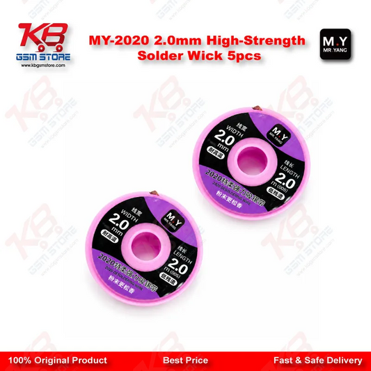 MY-2020 2.0mm High-Strength Solder Wick (5 Pcs Pack) – Desoldering Braid for Mobile PCB Repair