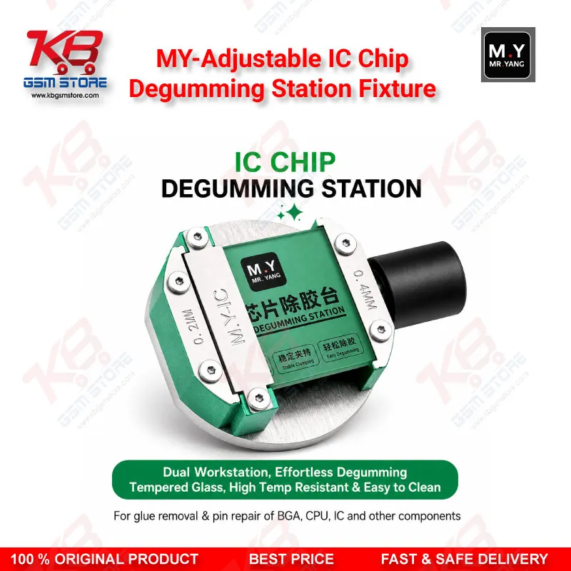 MY Adjustable IC Chip Degumming Station – Dual Station BGA CPU Glue Removal Fixture