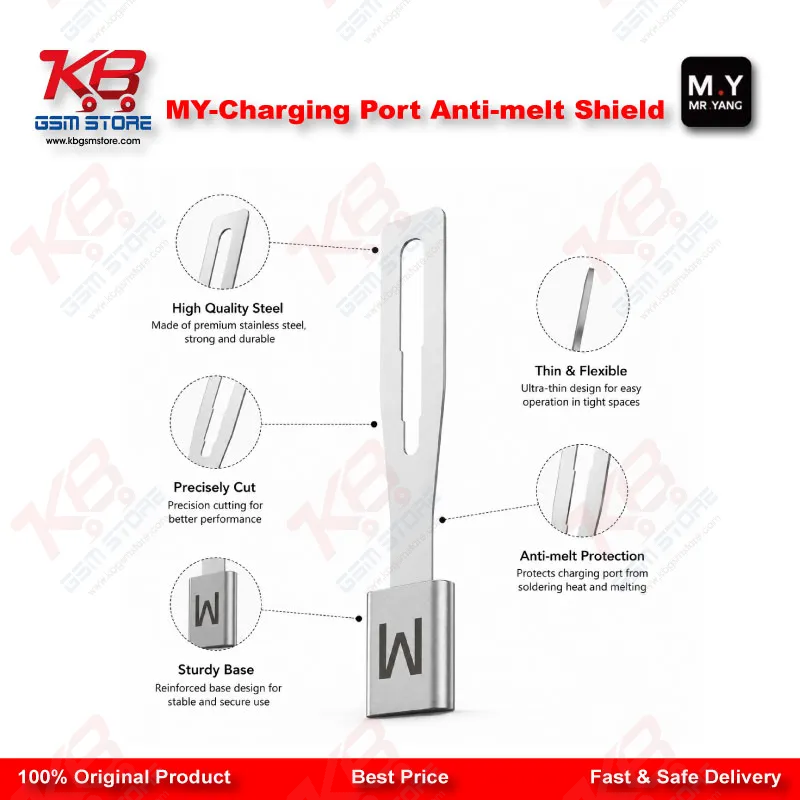 Charging Port Anti-Melt Heat Shield for Mobile Repair – Hot Air Rework Protector