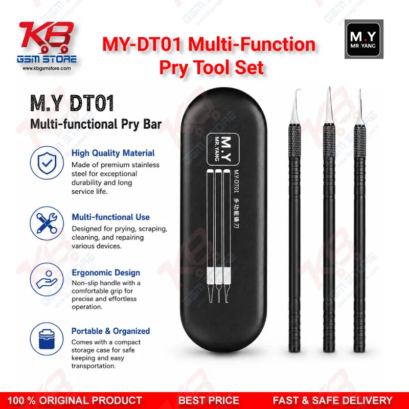 Mr.Yang M.Y-DT01 Multi-Function Pry Tool Set – 6 Blades, 3 Handles for Mobile CPU & Board Repair