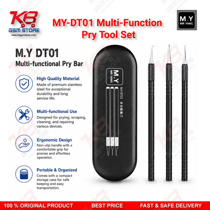 Mr.Yang M.Y-DT01 Multi-Function Pry Tool Set – 6 Blades, 3 Handles for Mobile CPU & Board Repair