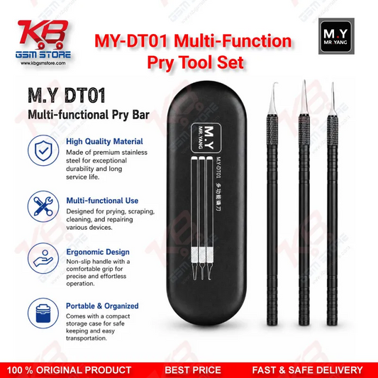 Mr.Yang M.Y-DT01 Multi-Function Pry Tool Set – 6 Blades, 3 Handles for Mobile CPU & Board Repair