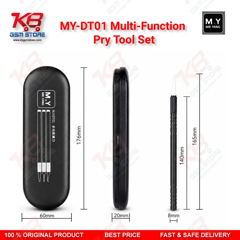 Mr.Yang M.Y-DT01 Multi-Function Pry Tool Set – 6 Blades, 3 Handles for Mobile CPU & Board Repair