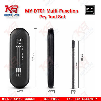 Mr.Yang M.Y-DT01 Multi-Function Pry Tool Set – 6 Blades, 3 Handles for Mobile CPU & Board Repair