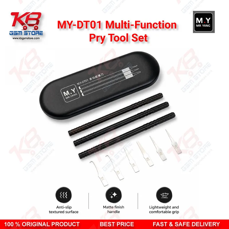 Mr.Yang M.Y-DT01 Multi-Function Pry Tool Set – 6 Blades, 3 Handles for Mobile CPU & Board Repair