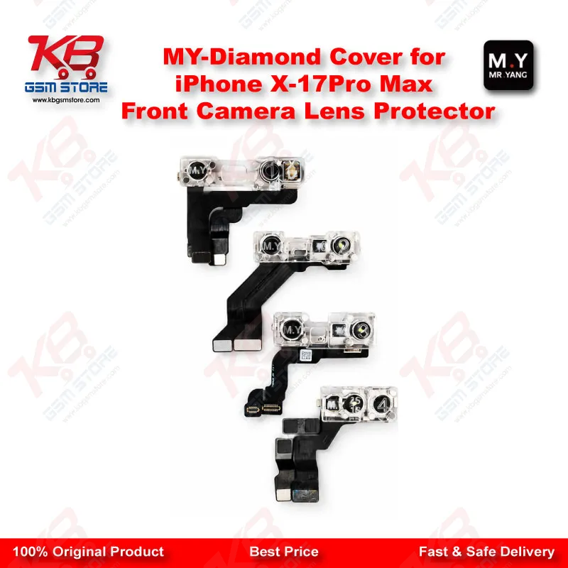 MY Diamond Front Camera Lens Protector Cover for iPhone X to iPhone 17 Pro Max