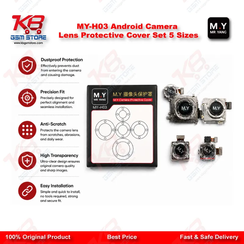 Mr.Yang MY-H03 Android Camera Lens Protective Cover Set – 5 Sizes