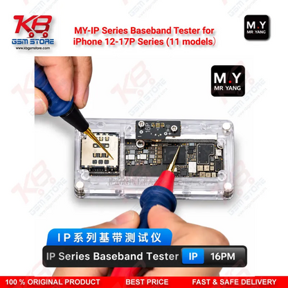 M .Y-IP Series Baseband Tester for iPhone 12-17P Series (11 models） – 11-Socket iPhone Baseband Testing Set for No Service, No IMEI & SIM Not Detected Faults