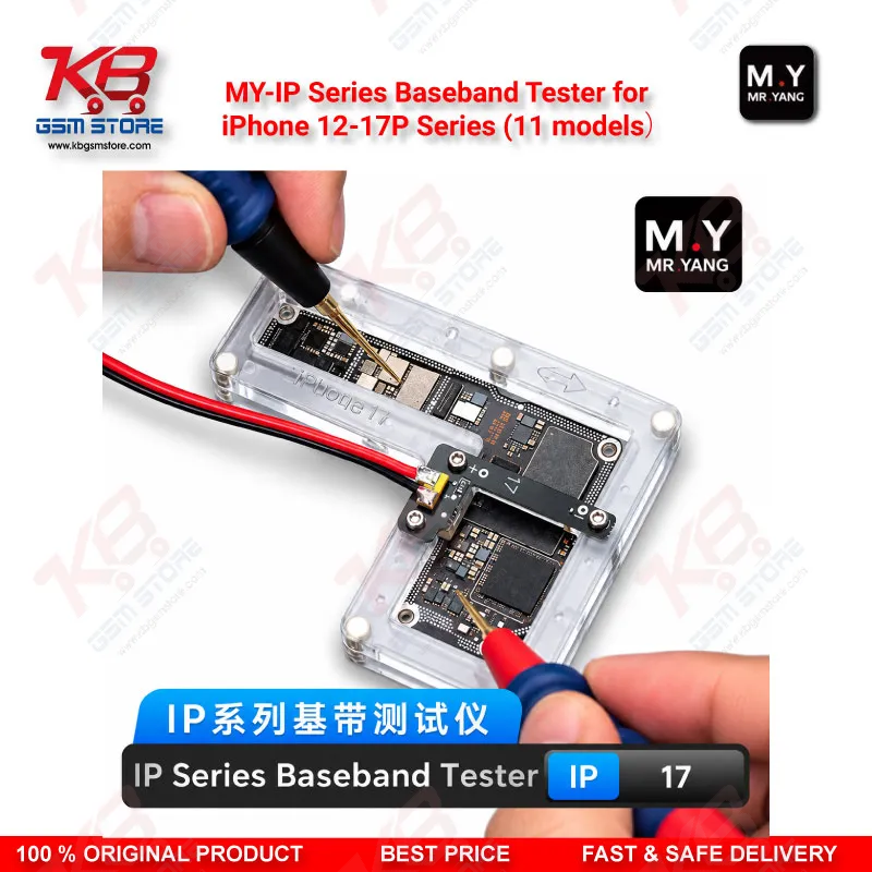 M .Y-IP Series Baseband Tester for iPhone 12-17P Series (11 models） – 11-Socket iPhone Baseband Testing Set for No Service, No IMEI & SIM Not Detected Faults