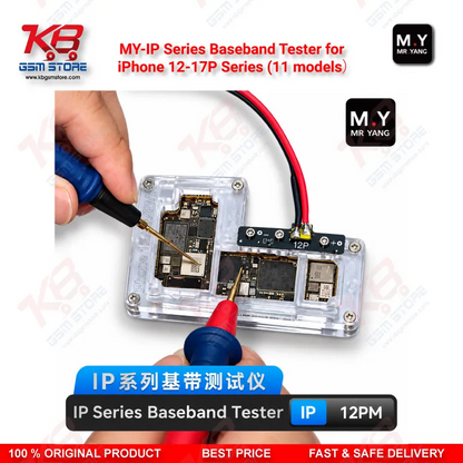 M .Y-IP Series Baseband Tester for iPhone 12-17P Series (11 models） – 11-Socket iPhone Baseband Testing Set for No Service, No IMEI & SIM Not Detected Faults