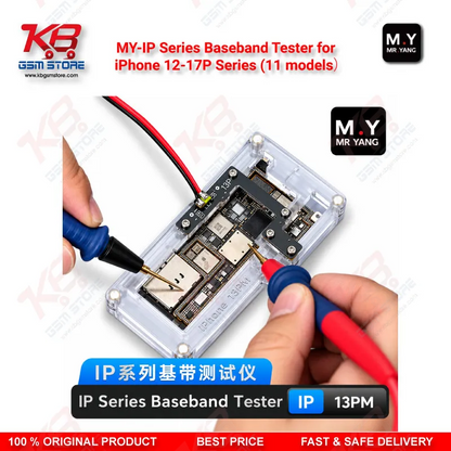 M .Y-IP Series Baseband Tester for iPhone 12-17P Series (11 models） – 11-Socket iPhone Baseband Testing Set for No Service, No IMEI & SIM Not Detected Faults