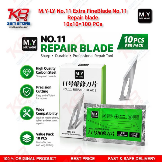 M.Y-LY No.11 Extra Fine Blade (10 Pcs) – Precision Scalpel Blades for Mobile Repair