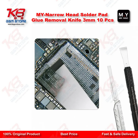 YCS M.Y Narrow Head Solder Pad Glue Removal Knife 3mm – 10 Pcs Set for CPU IC Repair