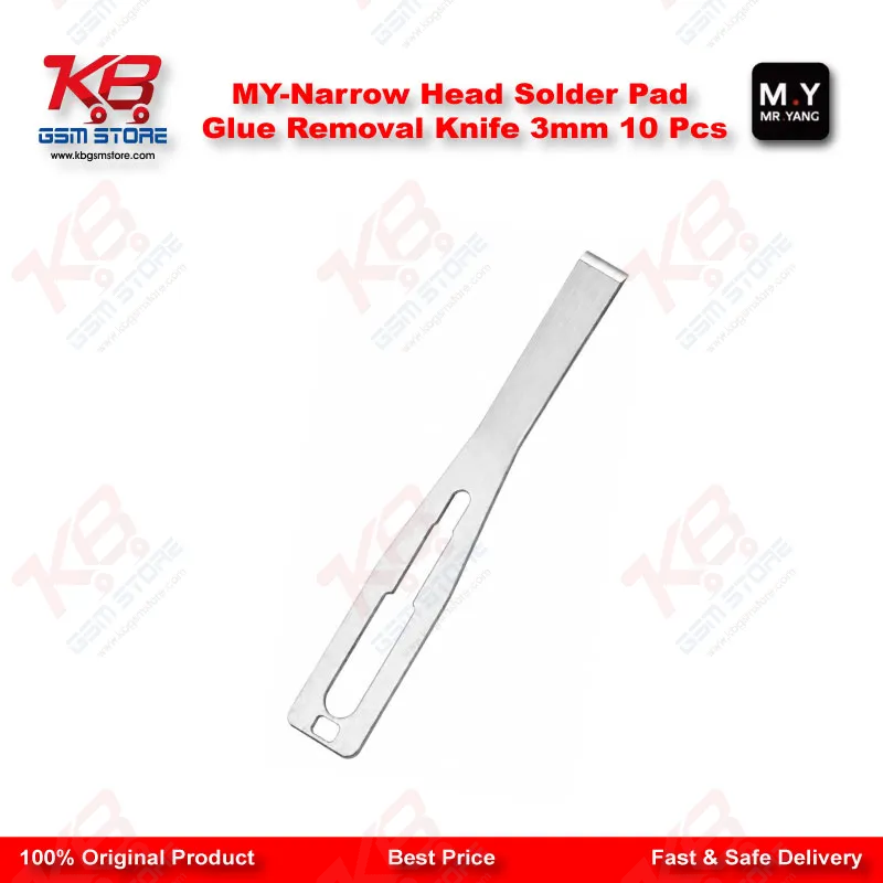 YCS M.Y Narrow Head Solder Pad Glue Removal Knife 3mm – 10 Pcs Set for CPU IC Repair