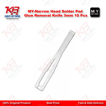 YCS M.Y Narrow Head Solder Pad Glue Removal Knife 3mm – 10 Pcs Set for CPU IC Repair