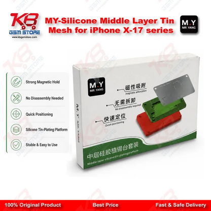 Silicone Middle Layer Tin Mesh Reballing Stencil for iPhone X to 17 Series