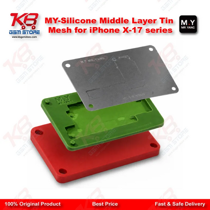 Silicone Middle Layer Tin Mesh Reballing Stencil for iPhone X to 17 Series