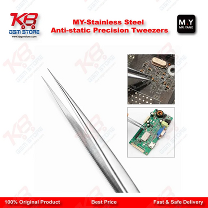 Stainless Steel Anti-Static Precision Tweezers – ESD Safe Repair Tool for Mobile IC & PCB Work