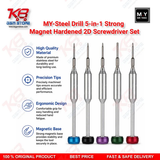 MY-Steel Drill 5-in-1 Magnetic Hardened Screwdriver Set – Repair Bench Tool for Technicians