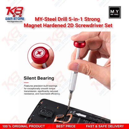 MY-Steel Drill 5-in-1 Magnetic Hardened Screwdriver Set – Repair Bench Tool for Technicians