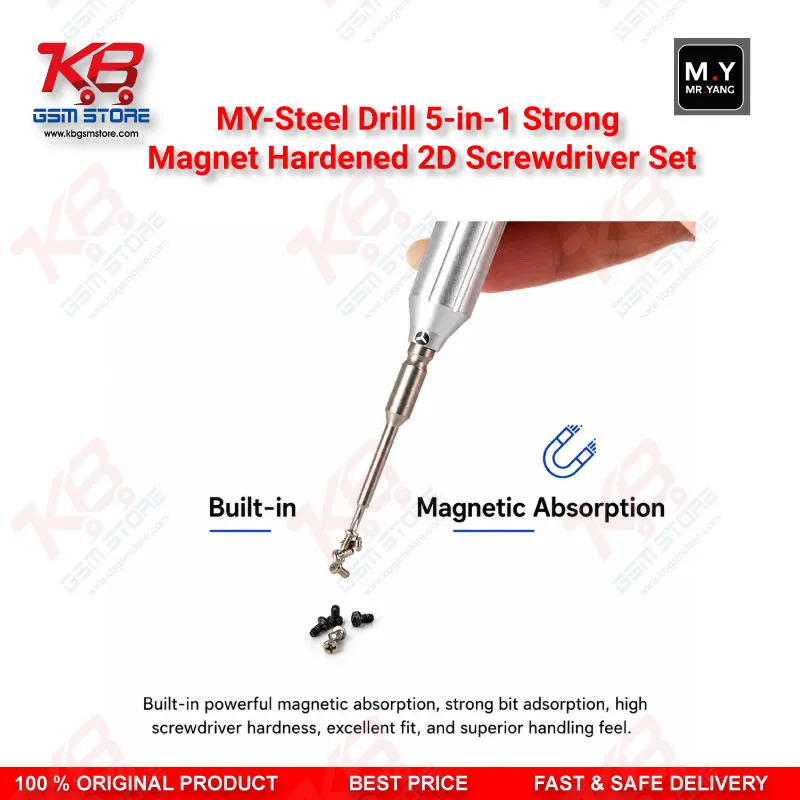 MY-Steel Drill 5-in-1 Magnetic Hardened Screwdriver Set – Repair Bench Tool for Technicians