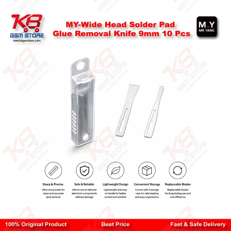 M.Y Wide Head Solder Pad Glue Removal Knife 9mm – 10 Pcs Set for CPU/IC Repair