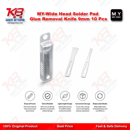 M.Y Wide Head Solder Pad Glue Removal Knife 9mm – 10 Pcs Set for CPU/IC Repair